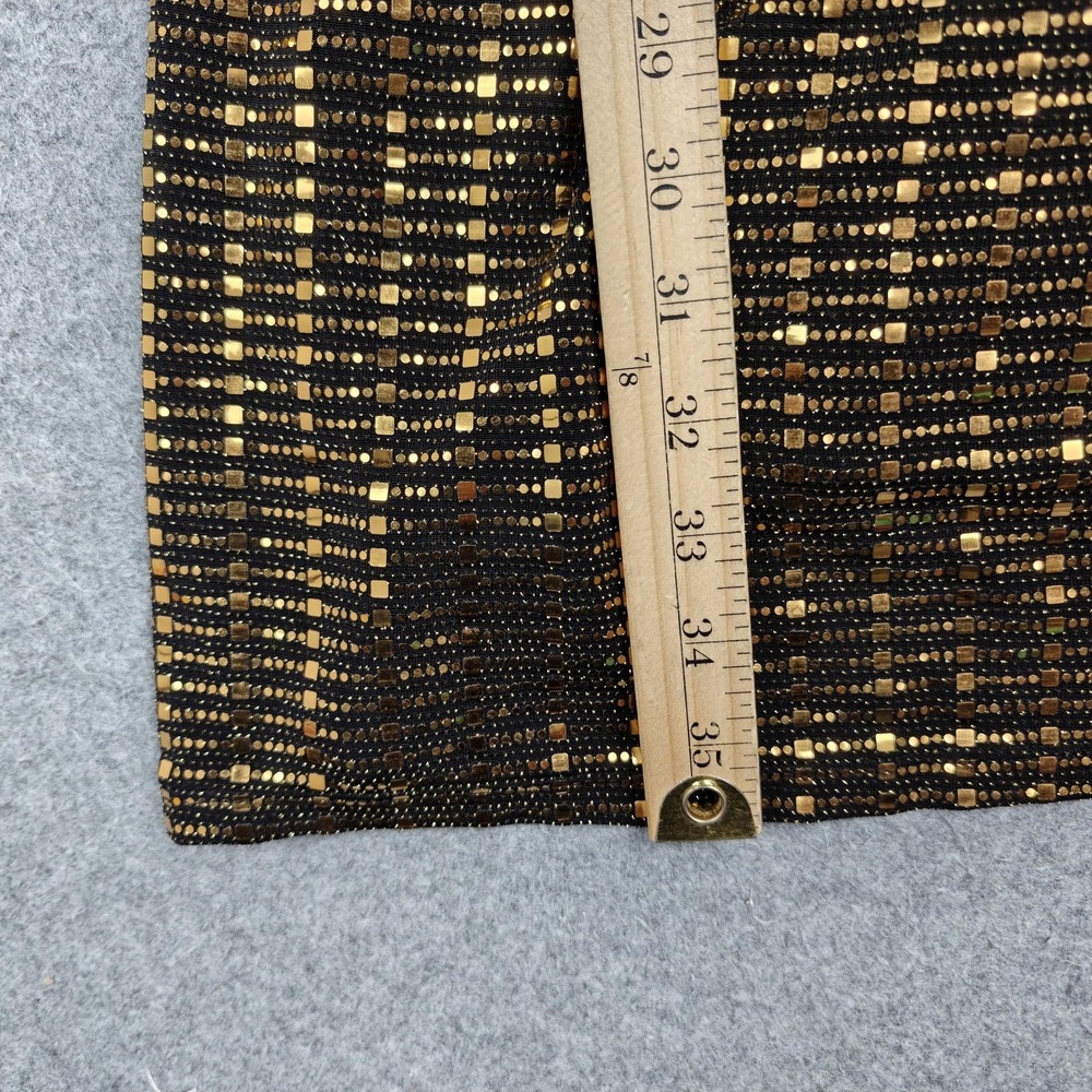 Michael Kors Dress Womens Medium Gold Sequin Fit & Flare V Neck Short $155 New - Picture 8 of 10